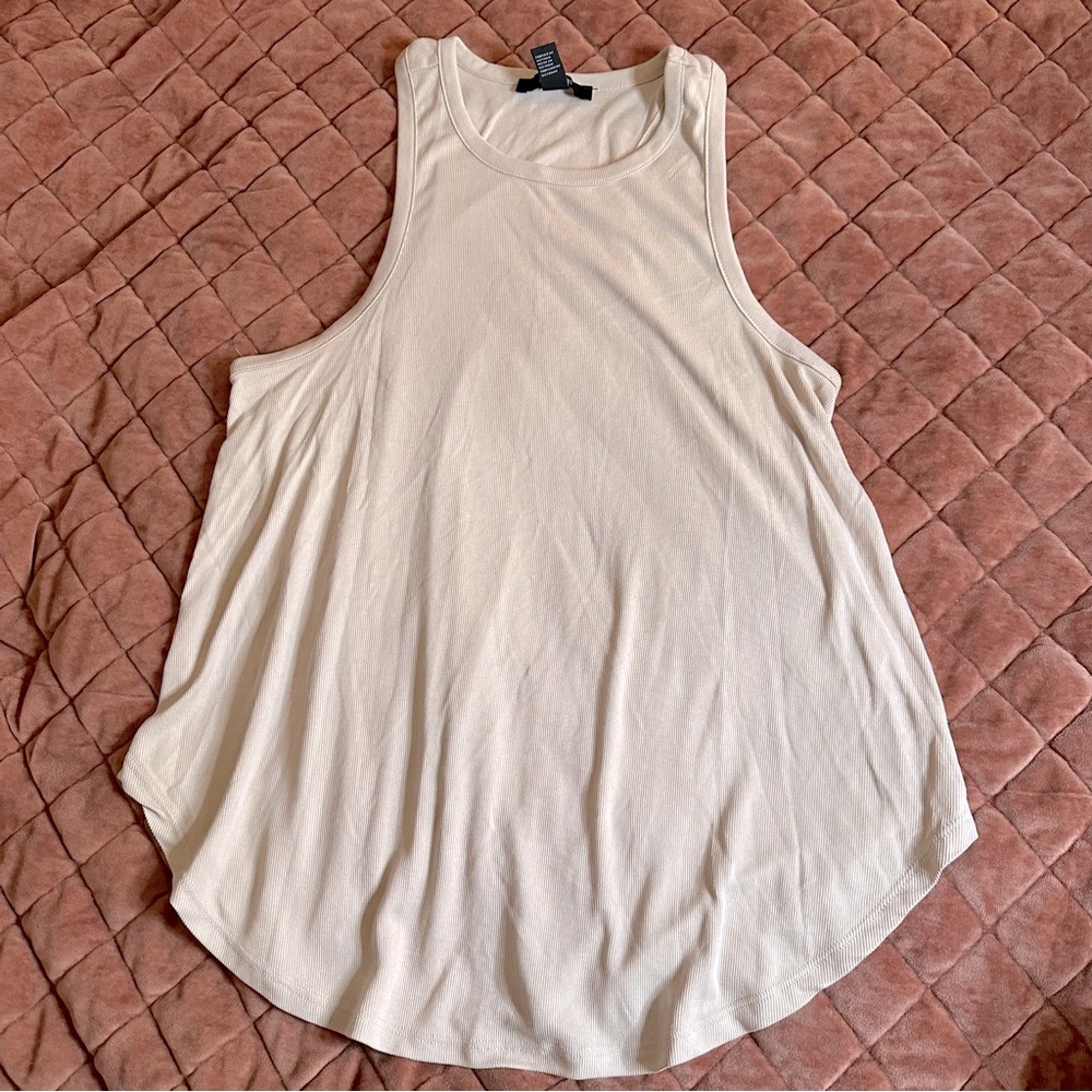 Forever 21 cream soft ribbed tank top